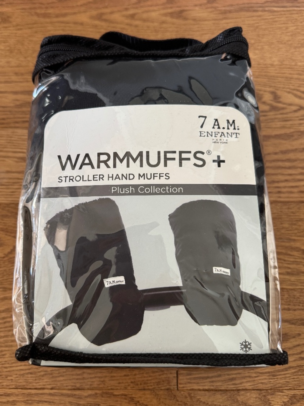 7AM Enfant Plush Warmmuffs Stroller Hand Muffs Black